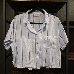 SO Button Down Shirt in Light Blue and White Stripes